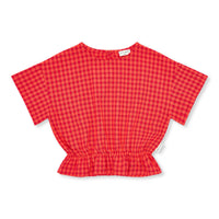 Blouse Elastic Waist | Check Red