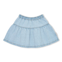 Jeans Ruffle Skirt | Pale Light Blue