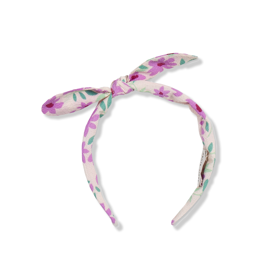 Bow Headband | Purple Flowers