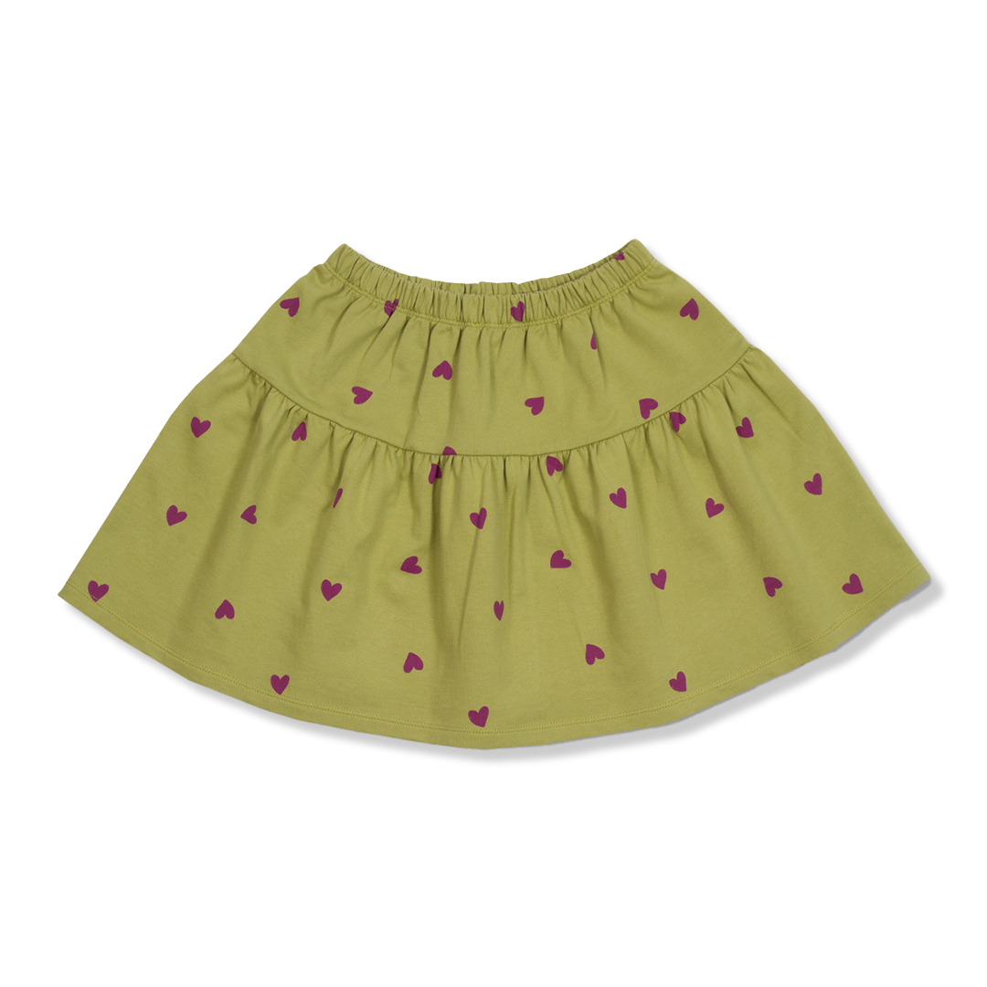 Mini Ruffle Skirt | Hearts AOP