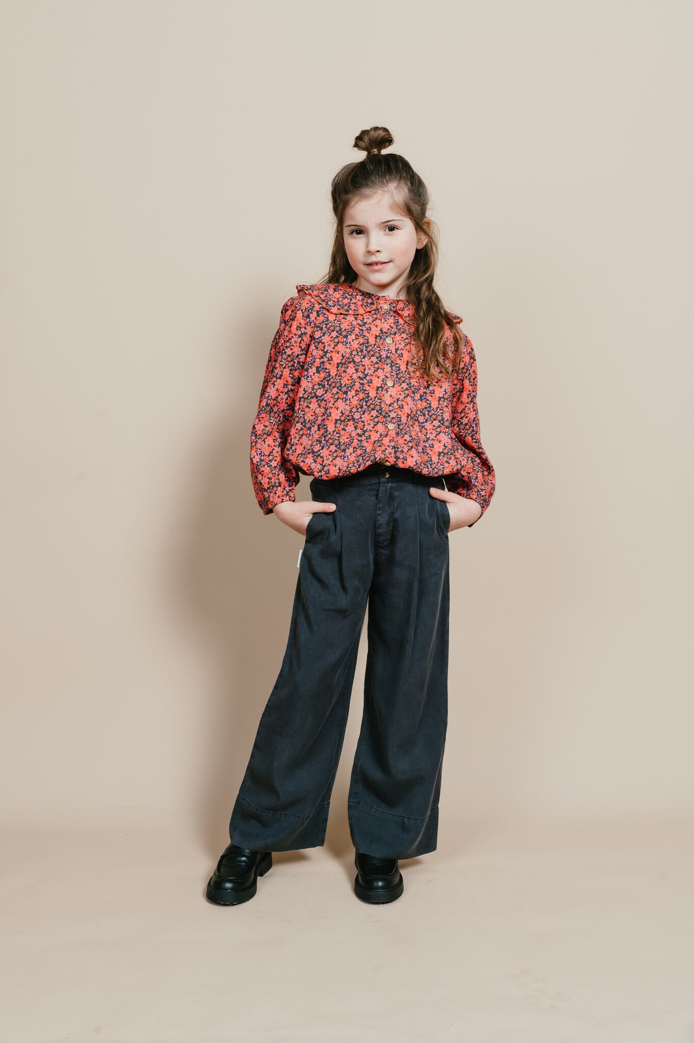 Ruffled Collar Blouse | Icon Flower AOP