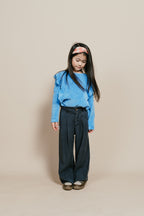 Ruffle Sweater Velour | Dreamy Blue