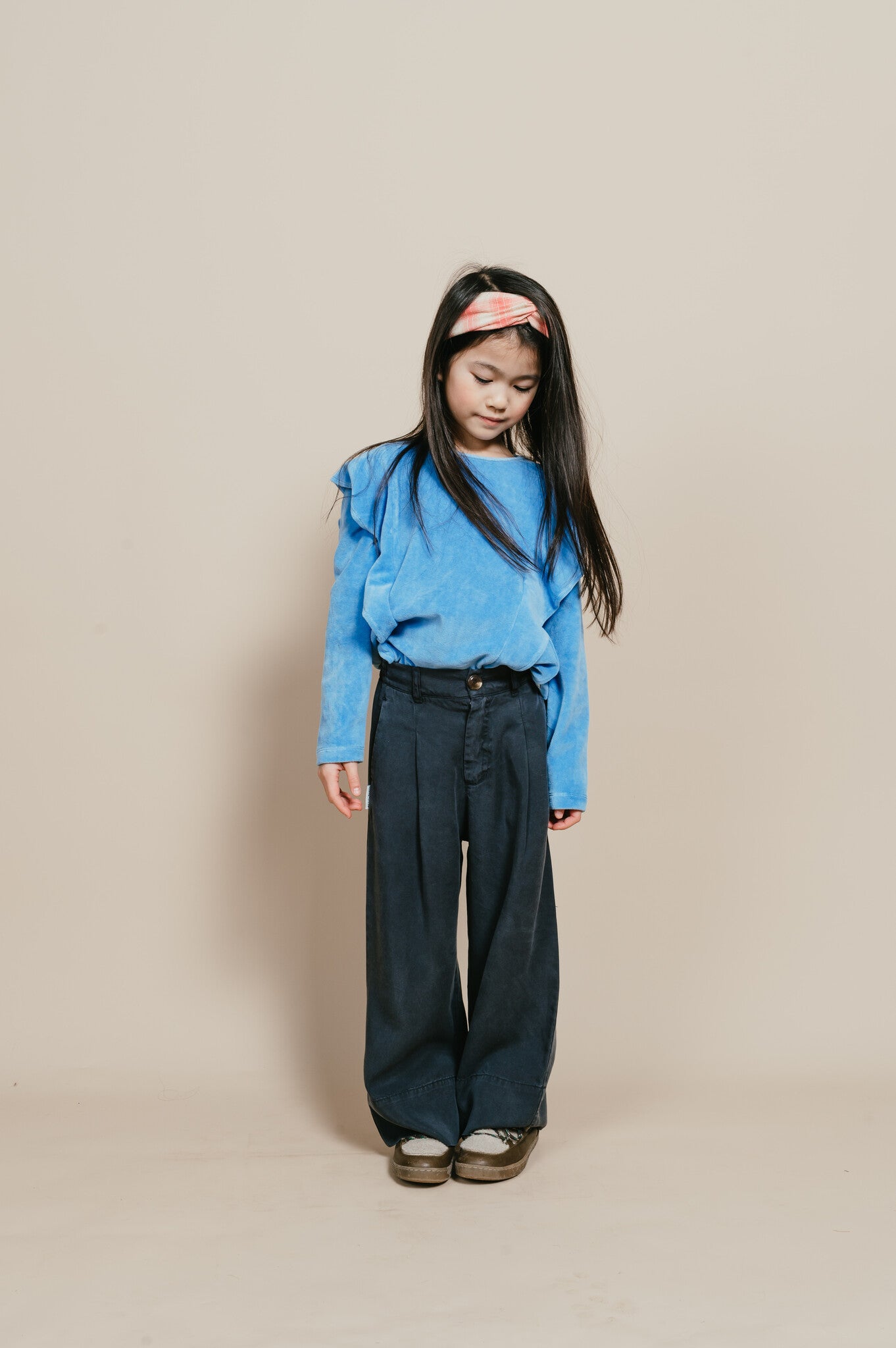 Ruffle Sweater Velour | Dreamy Blue