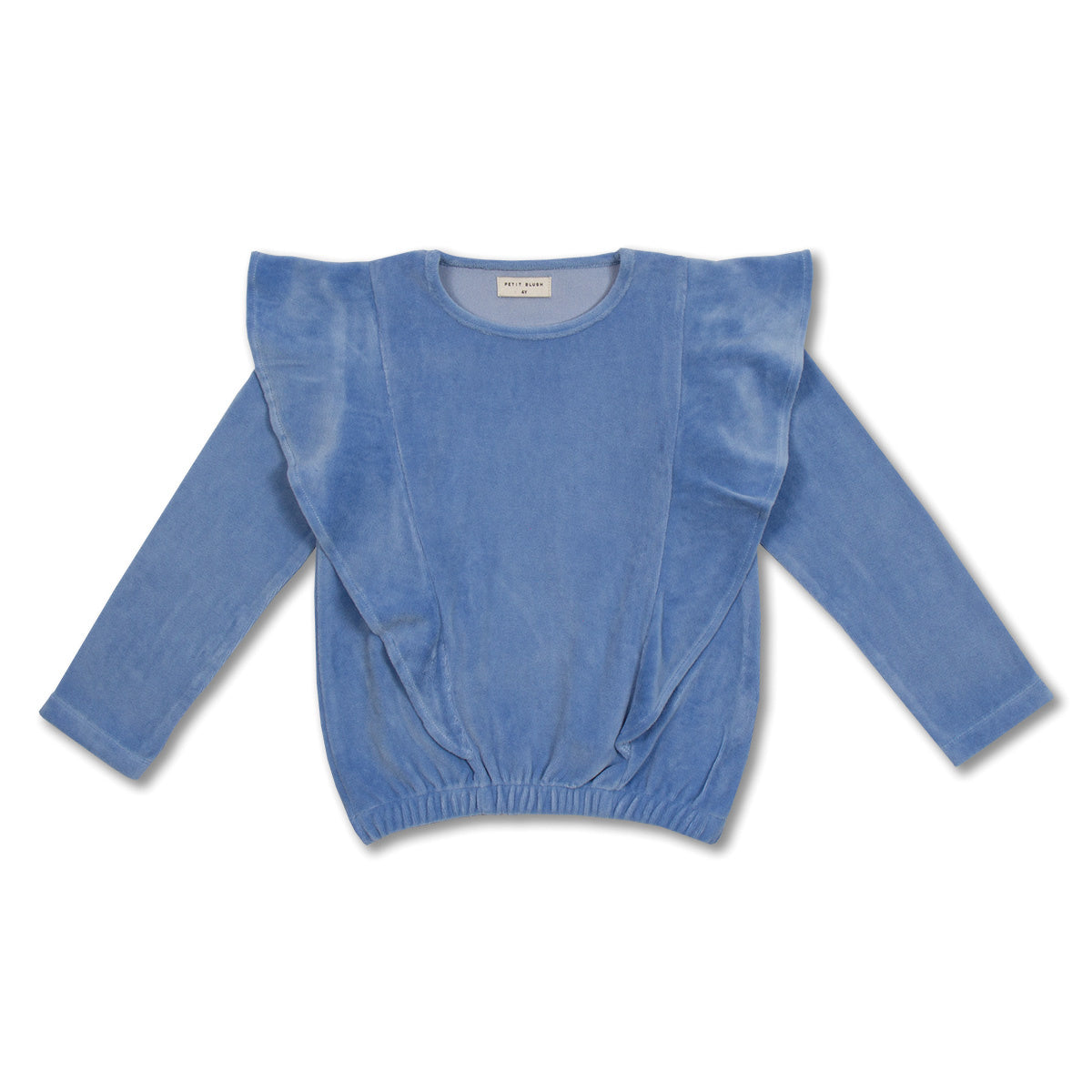 Ruffle Sweater Velour | Dreamy Blue