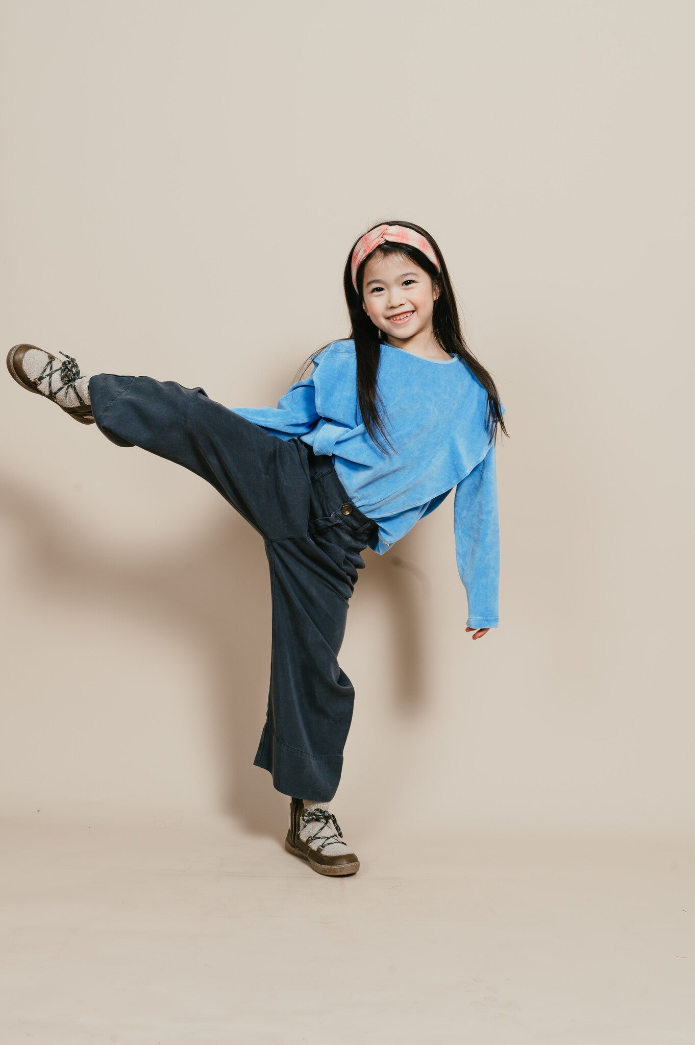 Ruffle Sweater Velour | Dreamy Blue