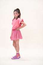 Ruffle T-Shirt | Strawberry Ice