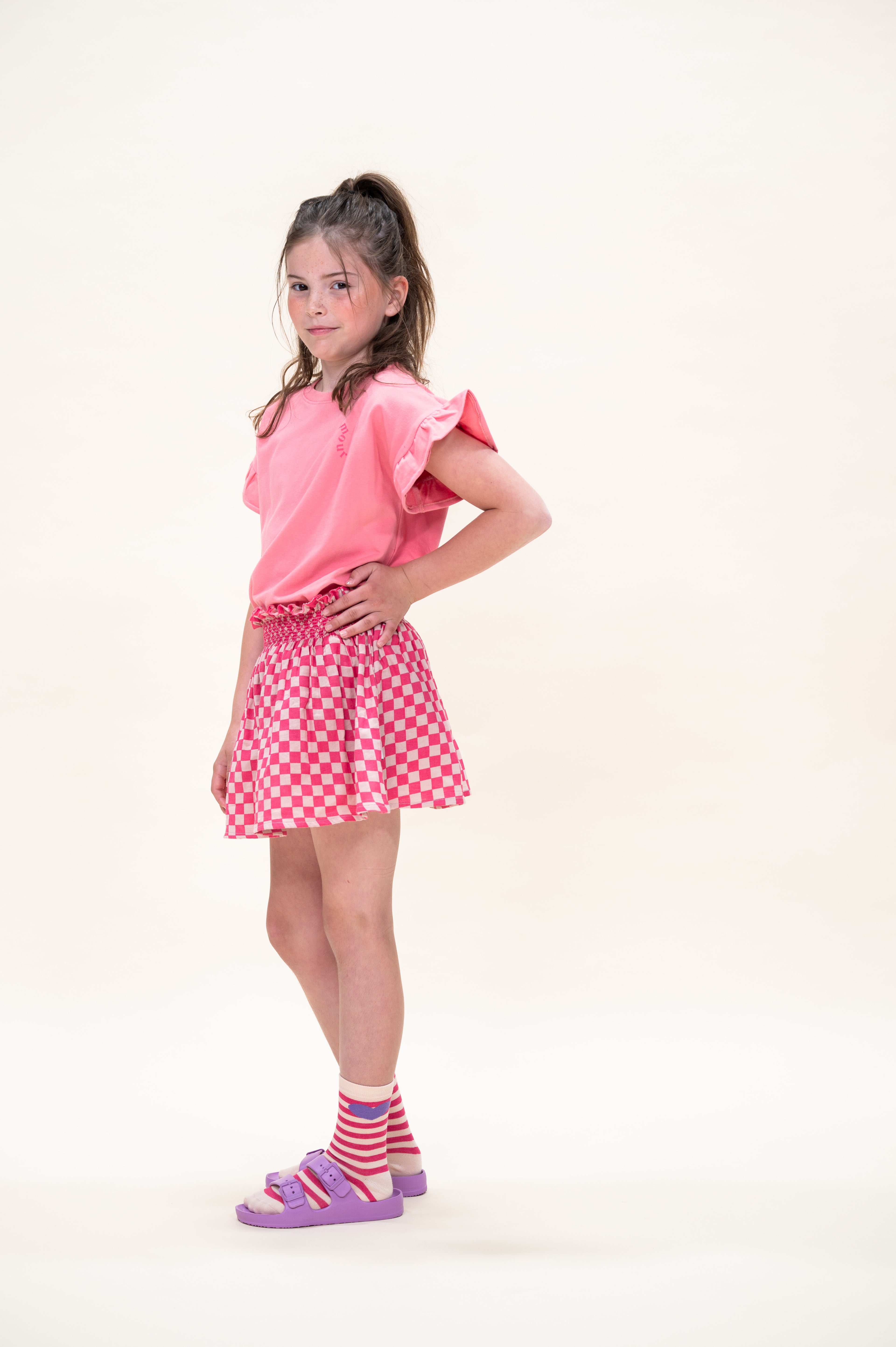 Ruffle T-Shirt | Strawberry Ice