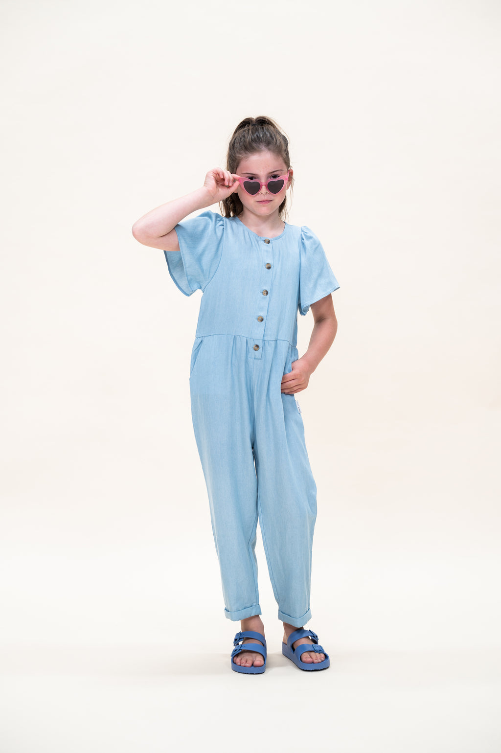 Schmetterlings-Jumpsuit | Jeansblau