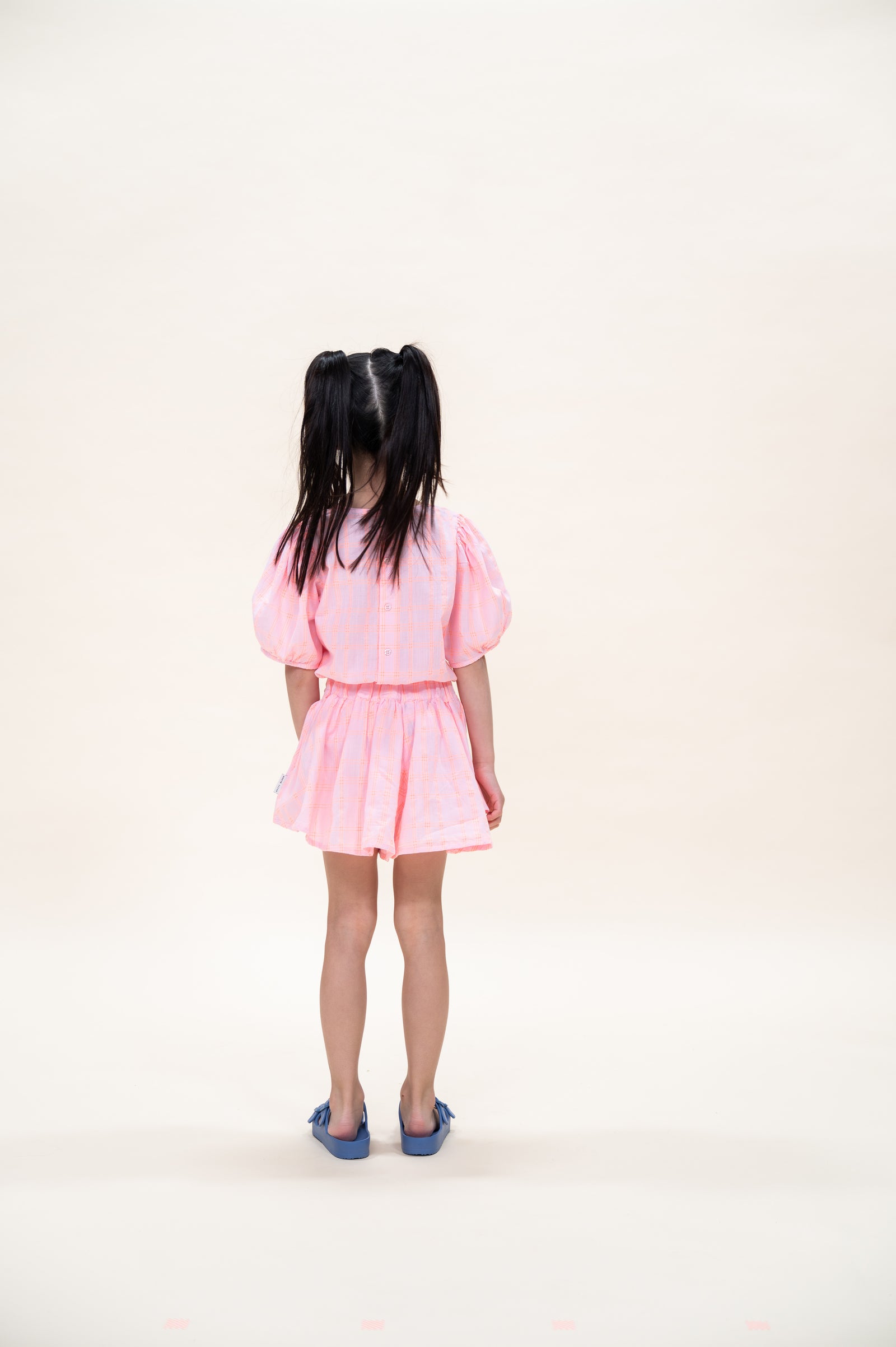 Puff Sleeve Blouse | Pink / Neon Orange
