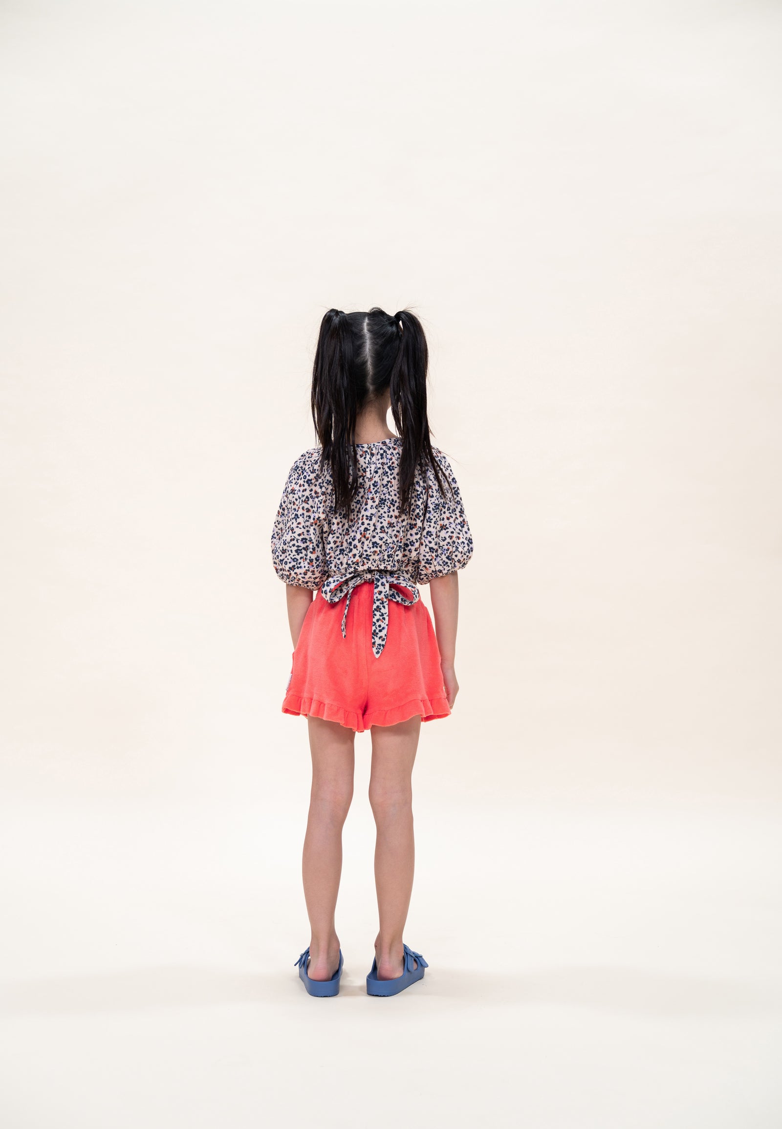 Ruffle Blouse Check | Gamba / Hydrangea