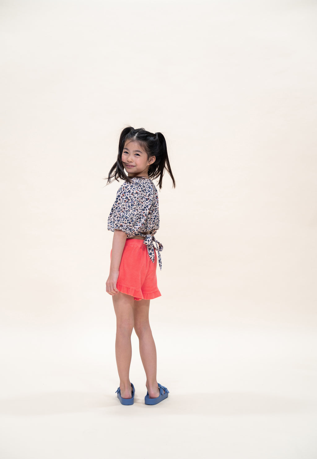 Ruffle Blouse Check | Gamba / Hydrangea