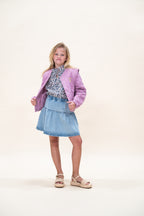 Jeans Ruffle Skirt | Light Blue Washed