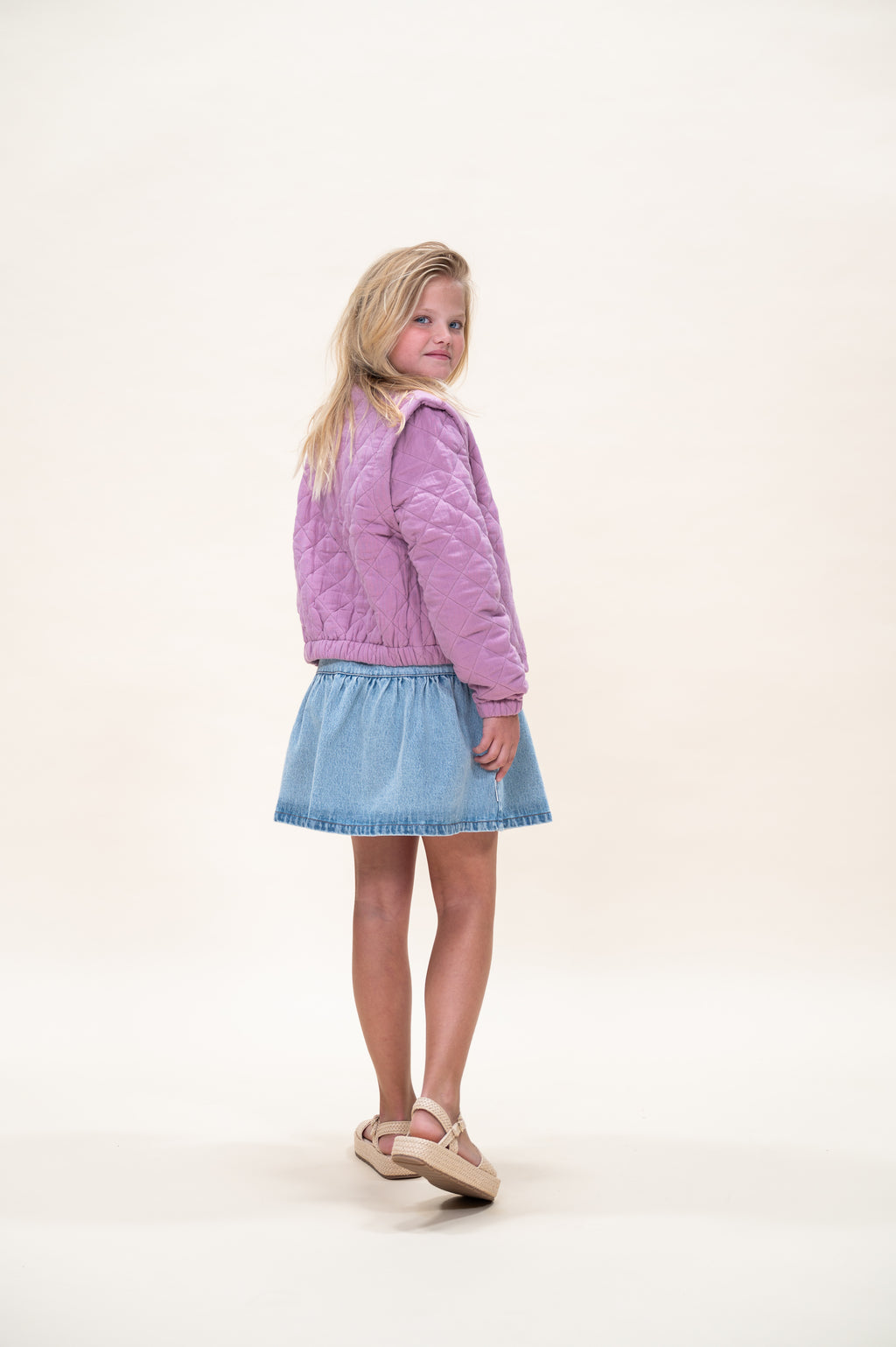 Jeans Ruffle Skirt | Light Blue Washed