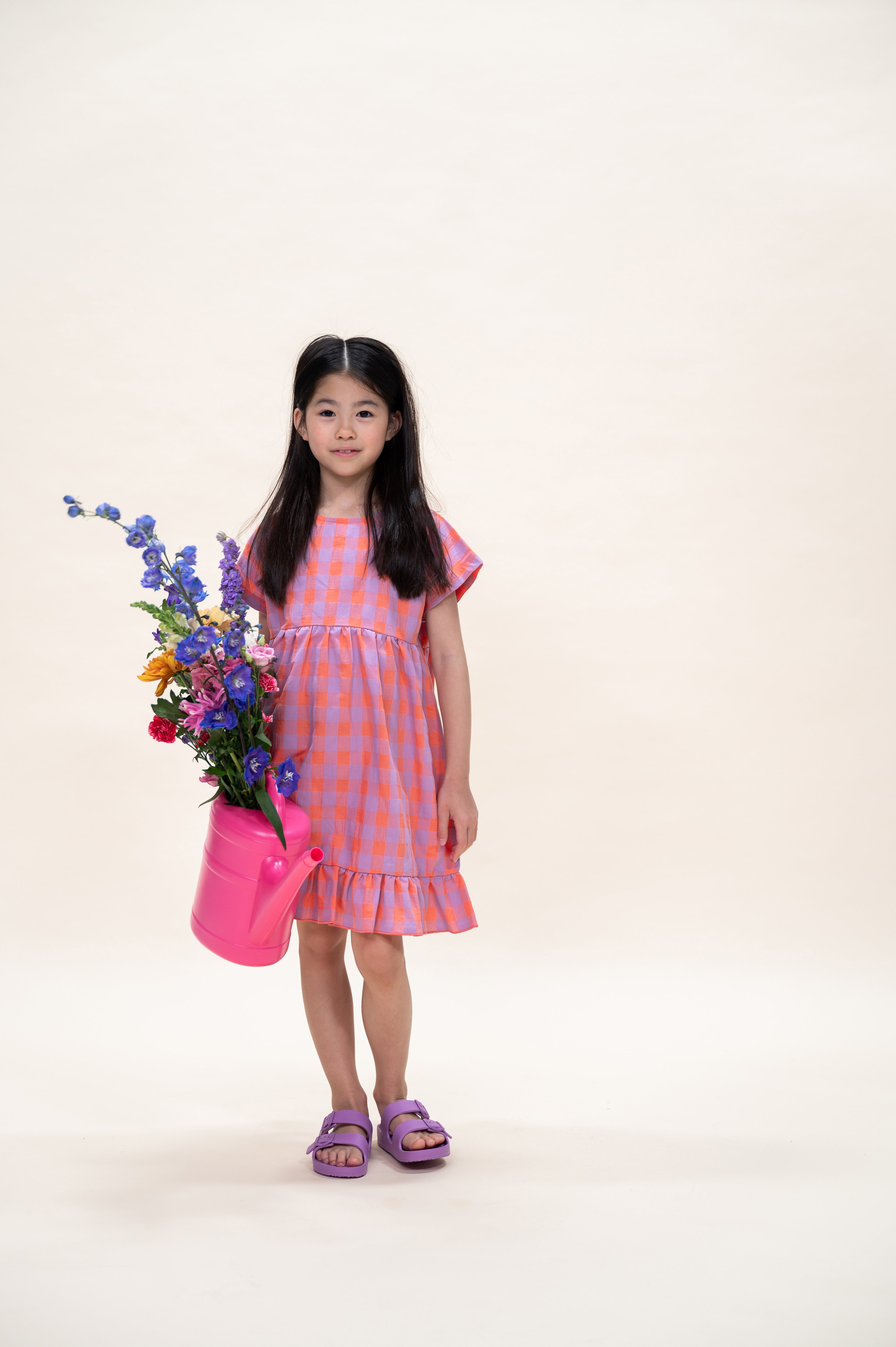 Julie Dress Check | Gamba/Hortensia