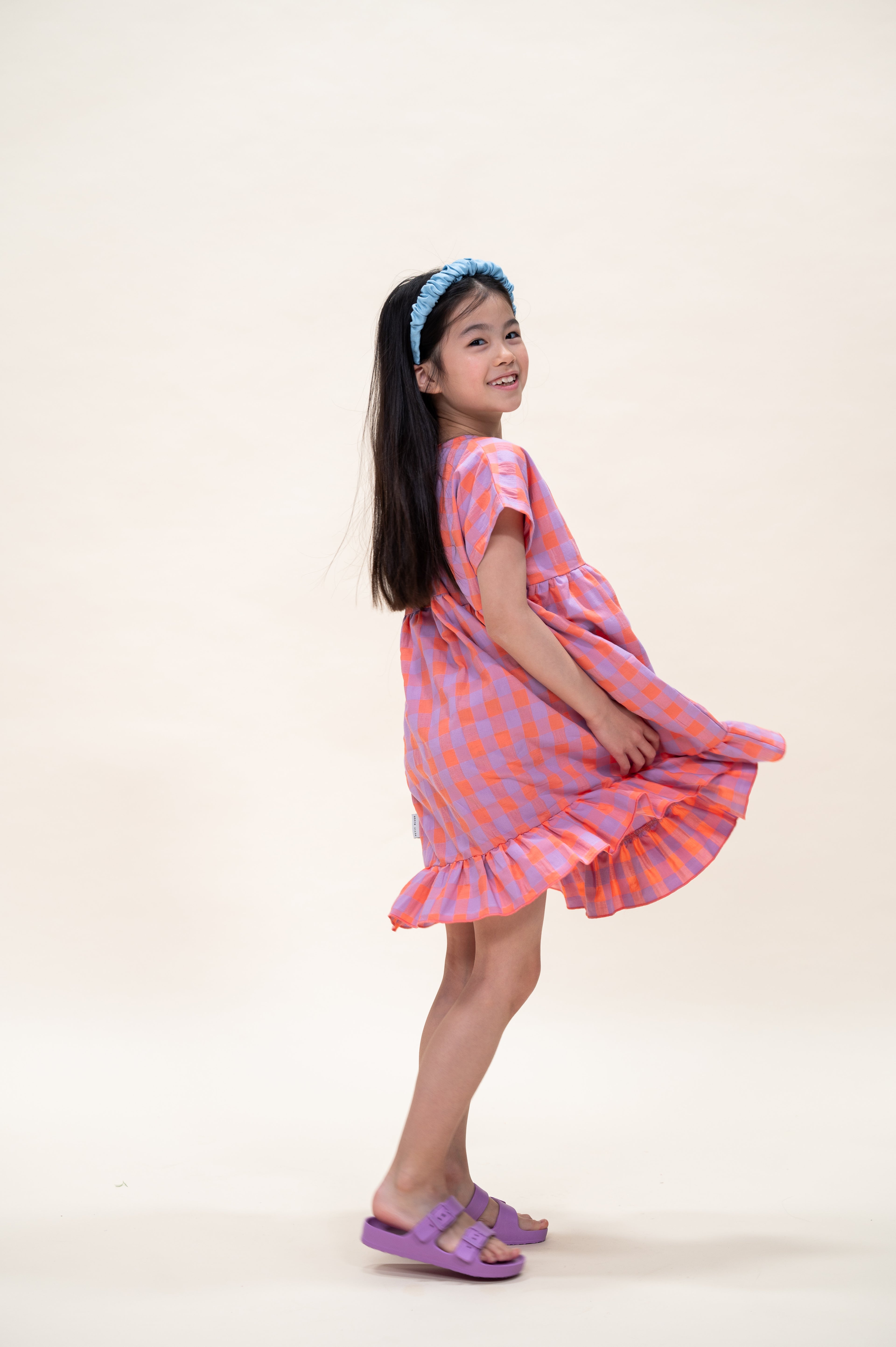 Julie Dress Check | Gamba/Hortensia