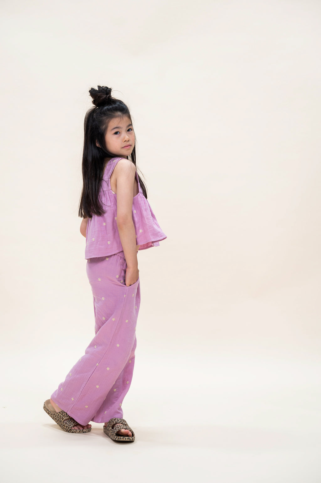 Wide Leg Pants Embroidery | Lilas