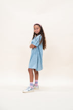 Puff Sleeve Dress | Jeans Blue PB AOP