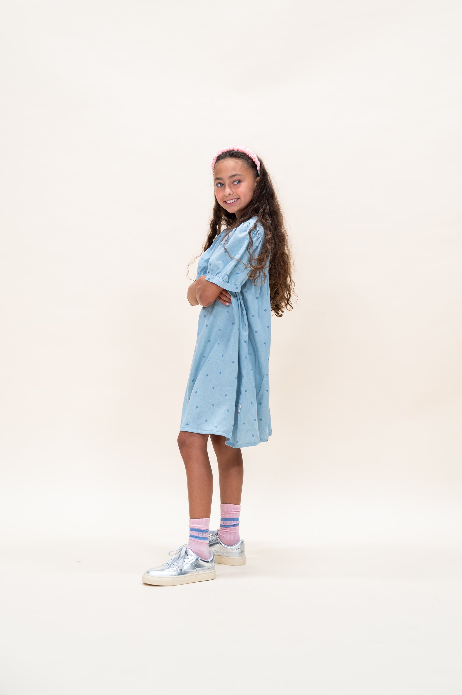 Puff Sleeve Dress | Jeans Blue PB AOP