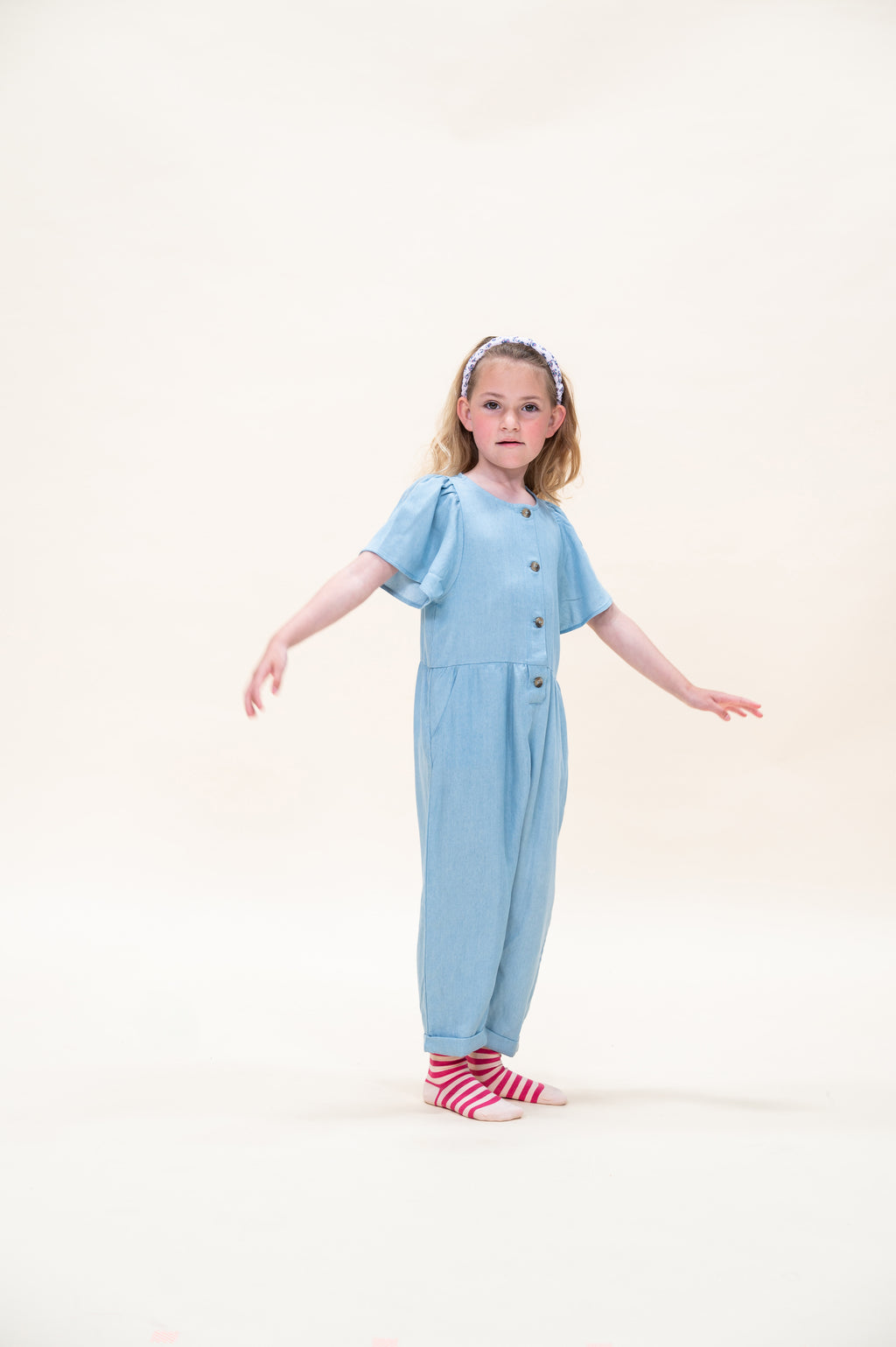 Schmetterlings-Jumpsuit | Jeansblau