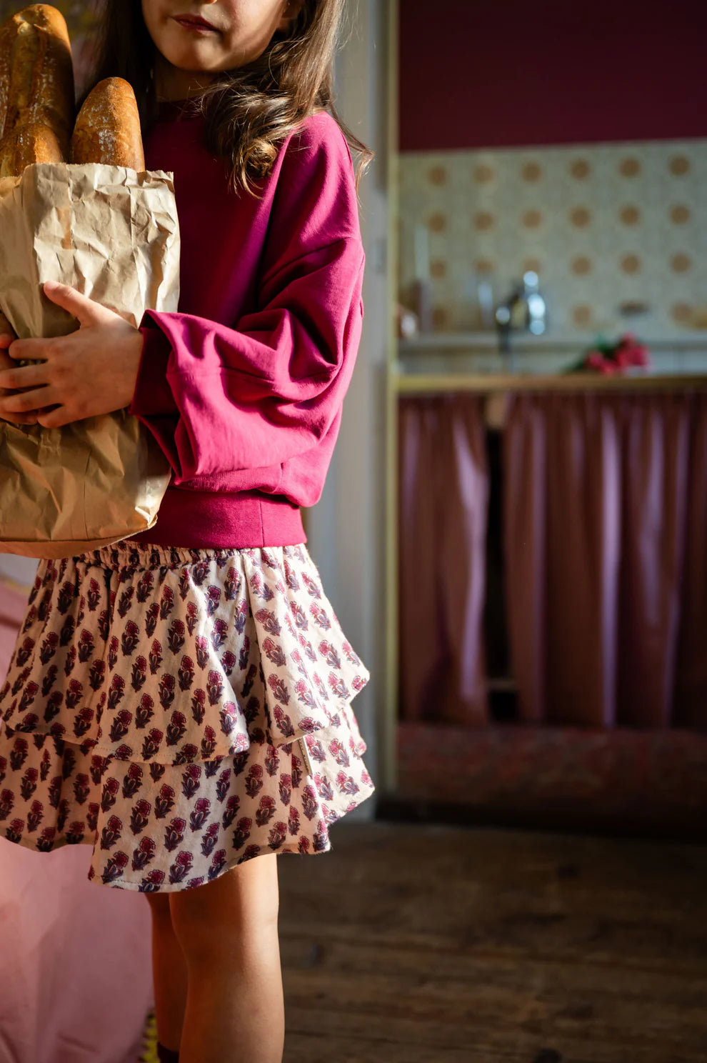 Mini Smock Skirt | Paisley Flower AOP