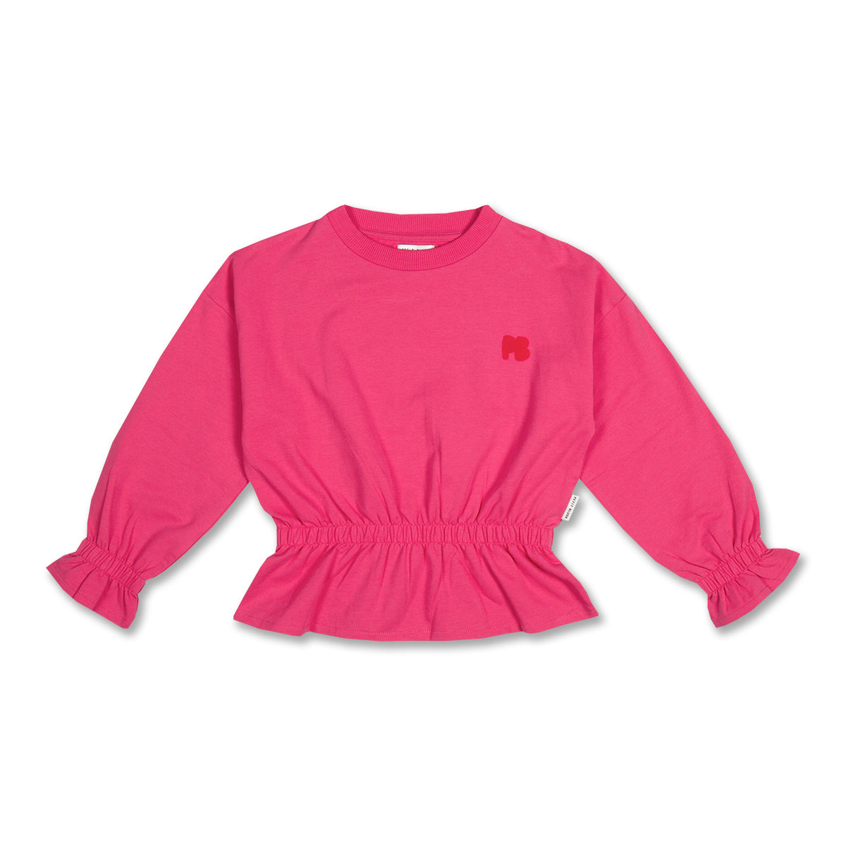 Ruffle Sweater Elastic Waist | Raspberry Sorbet