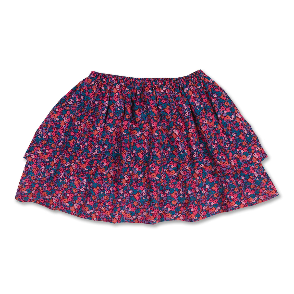 Layered Mini Skirt | Blossom Plum AOP