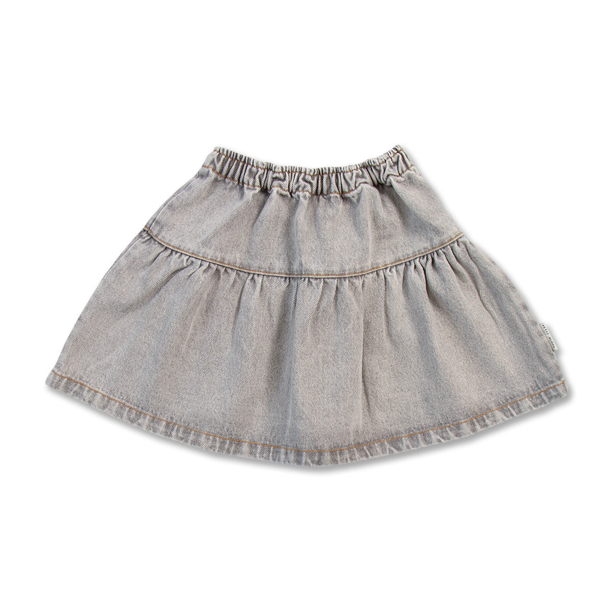 Jeans Ruffle Skirt | Washed Light Grey