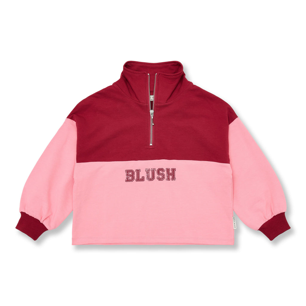Zipper Sweater Blush | Color Block