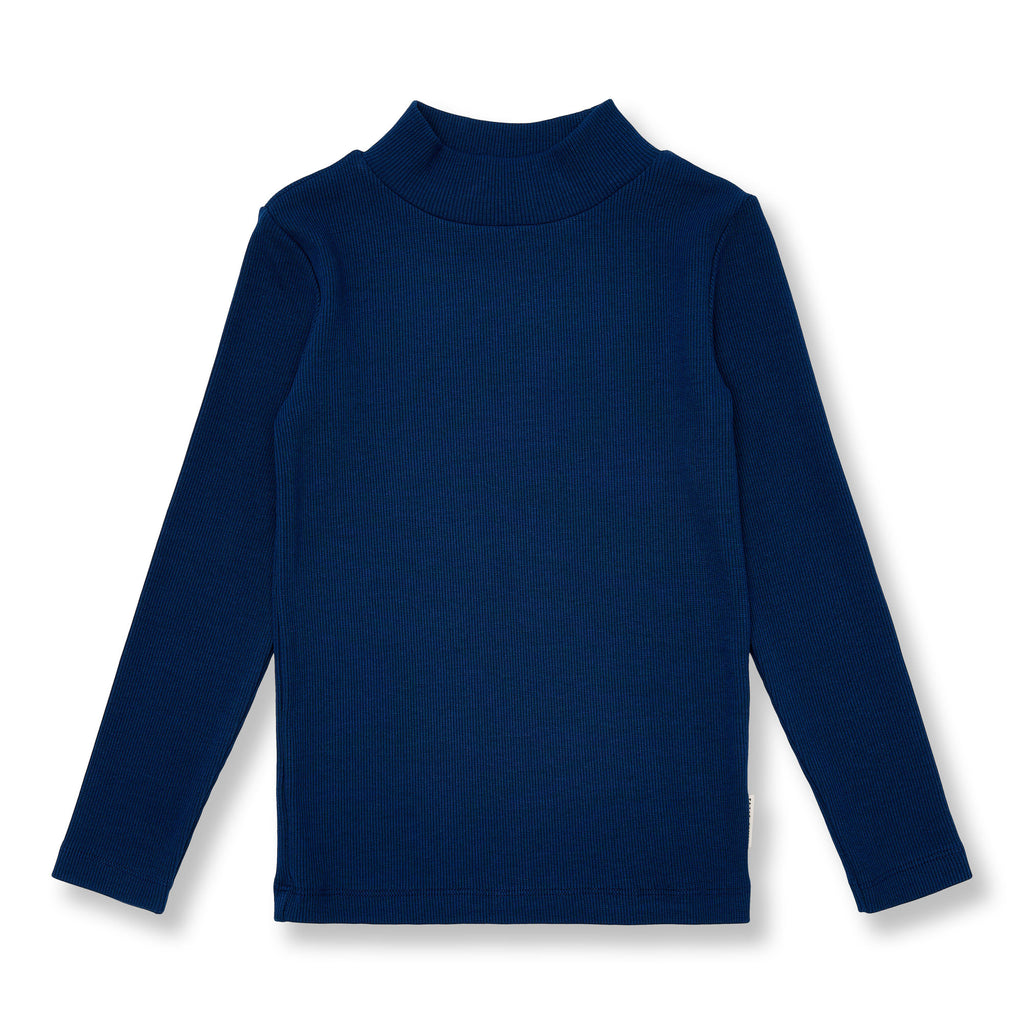 Rib Turtle Neck | Navy Blue