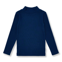Rib Turtle Neck | Navy Blue