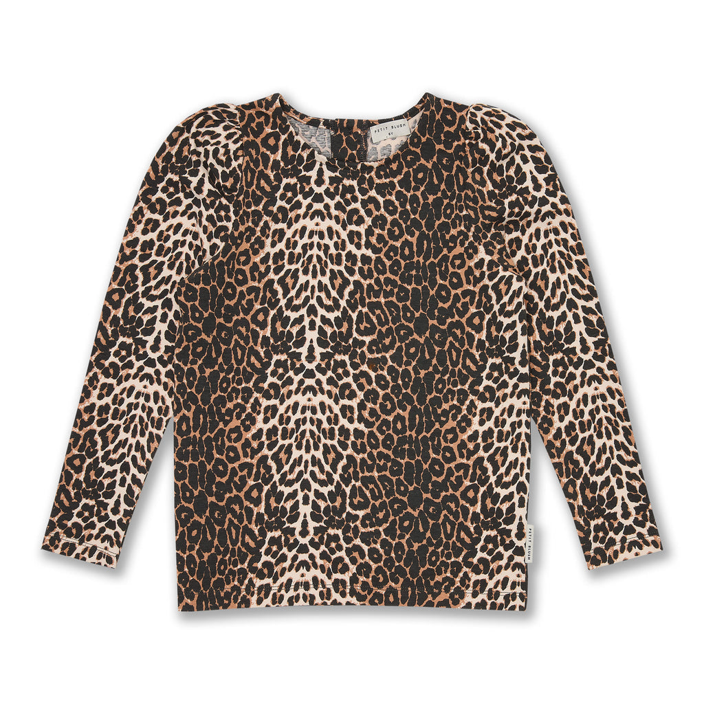 Puff Sleeve Top | Leopard AOP
