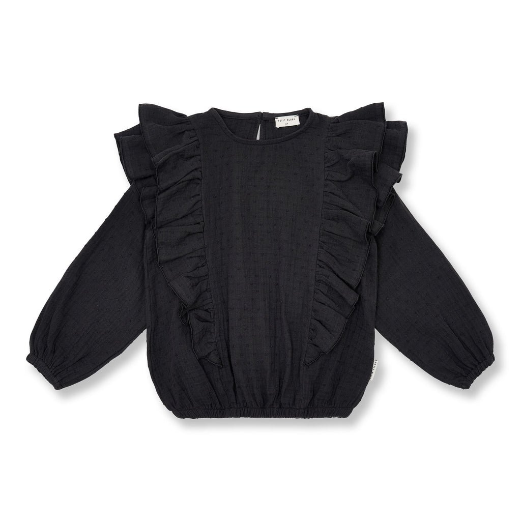Romantic Ruffle Blouse | Dark Grey