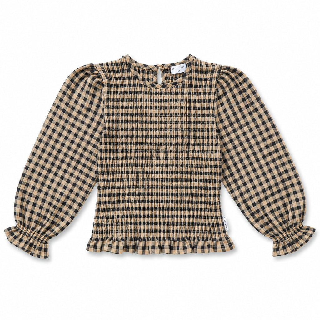 Flow Blouse  | Check Beige/Blue