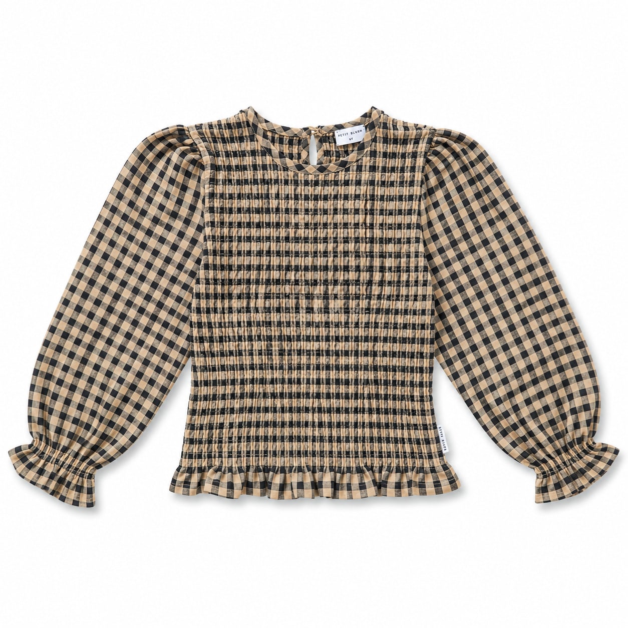 Flow Blouse  | Check Beige/Blue