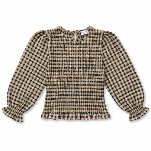 Flow Blouse  | Check Beige/Blue