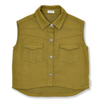 Denim Waistcoat | Khaki