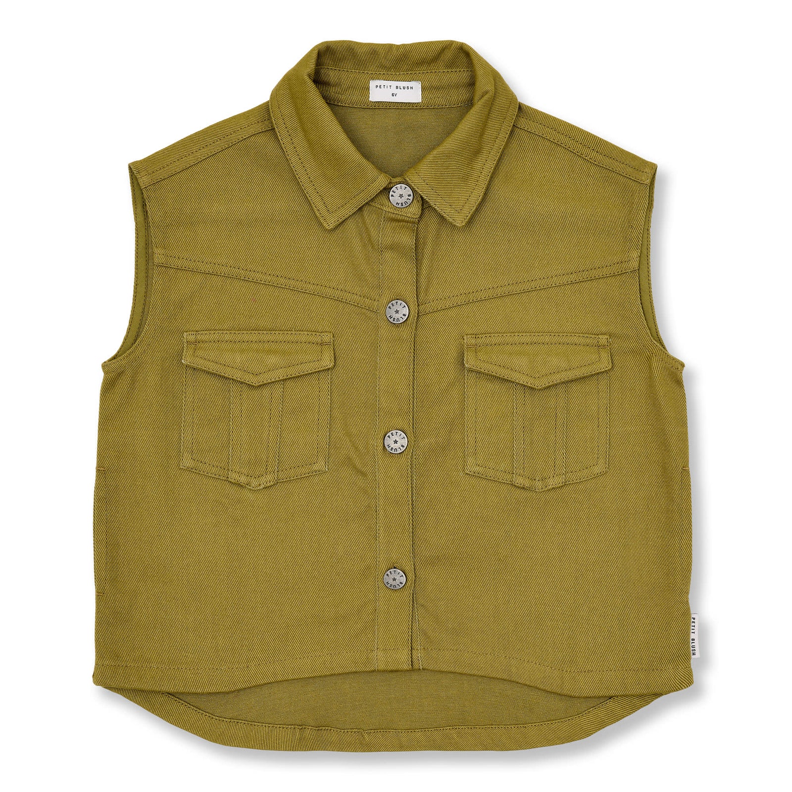 Denim Waistcoat | Khaki