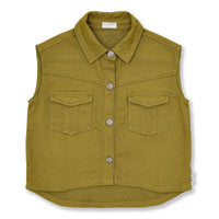Denim Waistcoat | Khaki