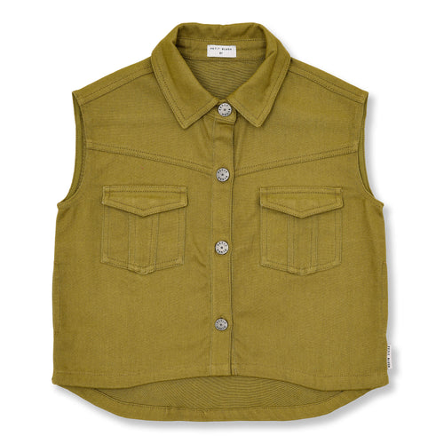 Denim Waistcoat | Khaki