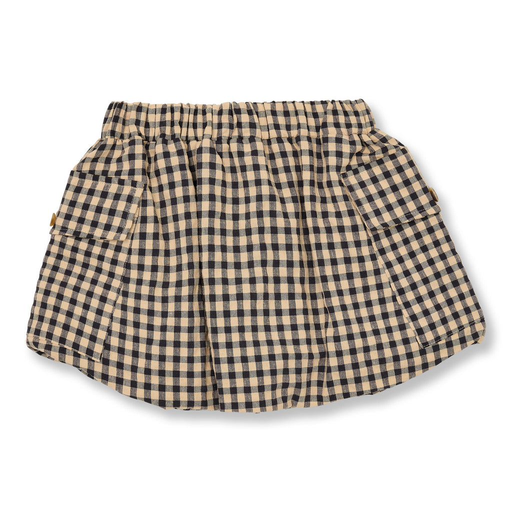 Cargo Ballon Skirt | Check Beige/Blue