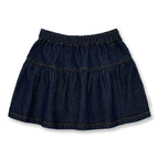 Denim Mini Ruffle Skirt | Dark Blue