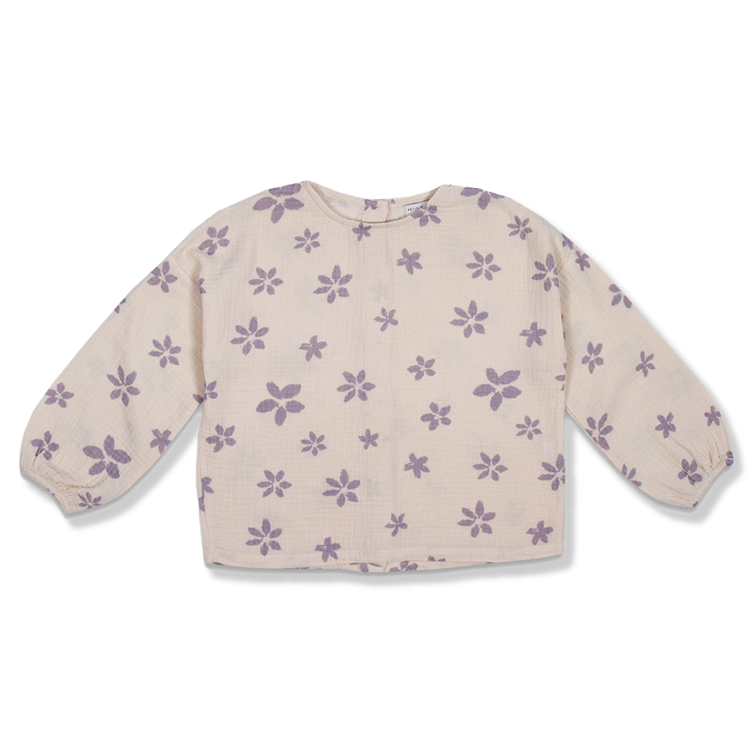 Abby Top | Flower Stars Purple AOP