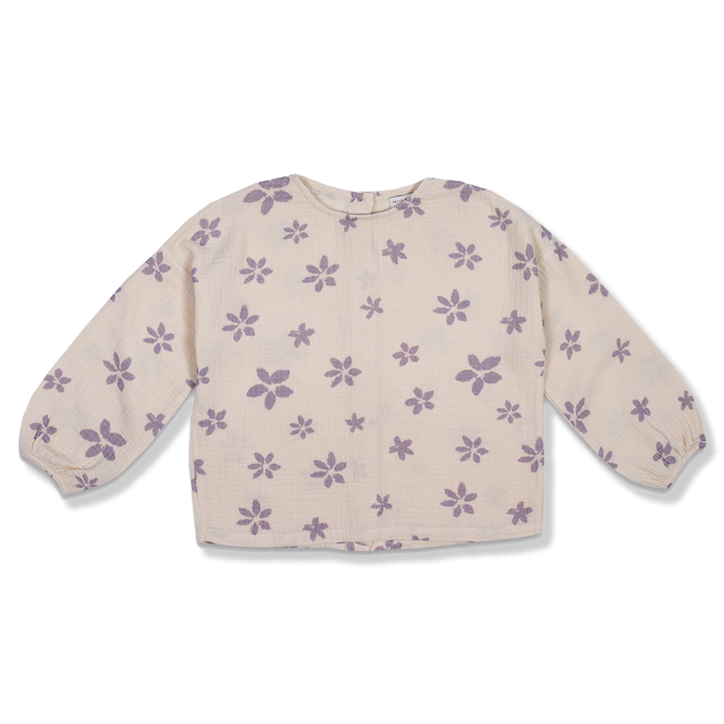 Abby Top | Flower Stars Purple AOP