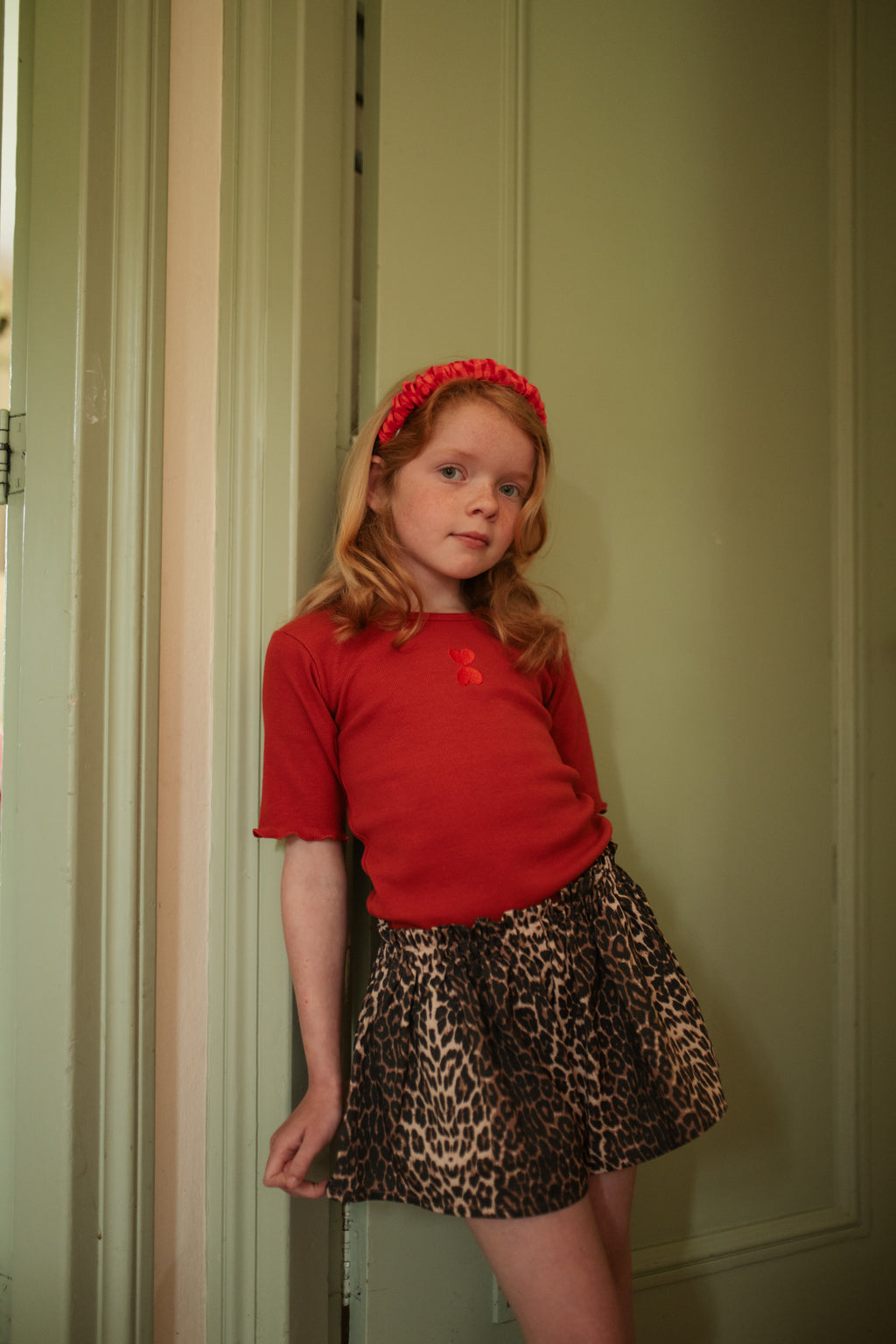 Ruffle Short | Leopard AOP