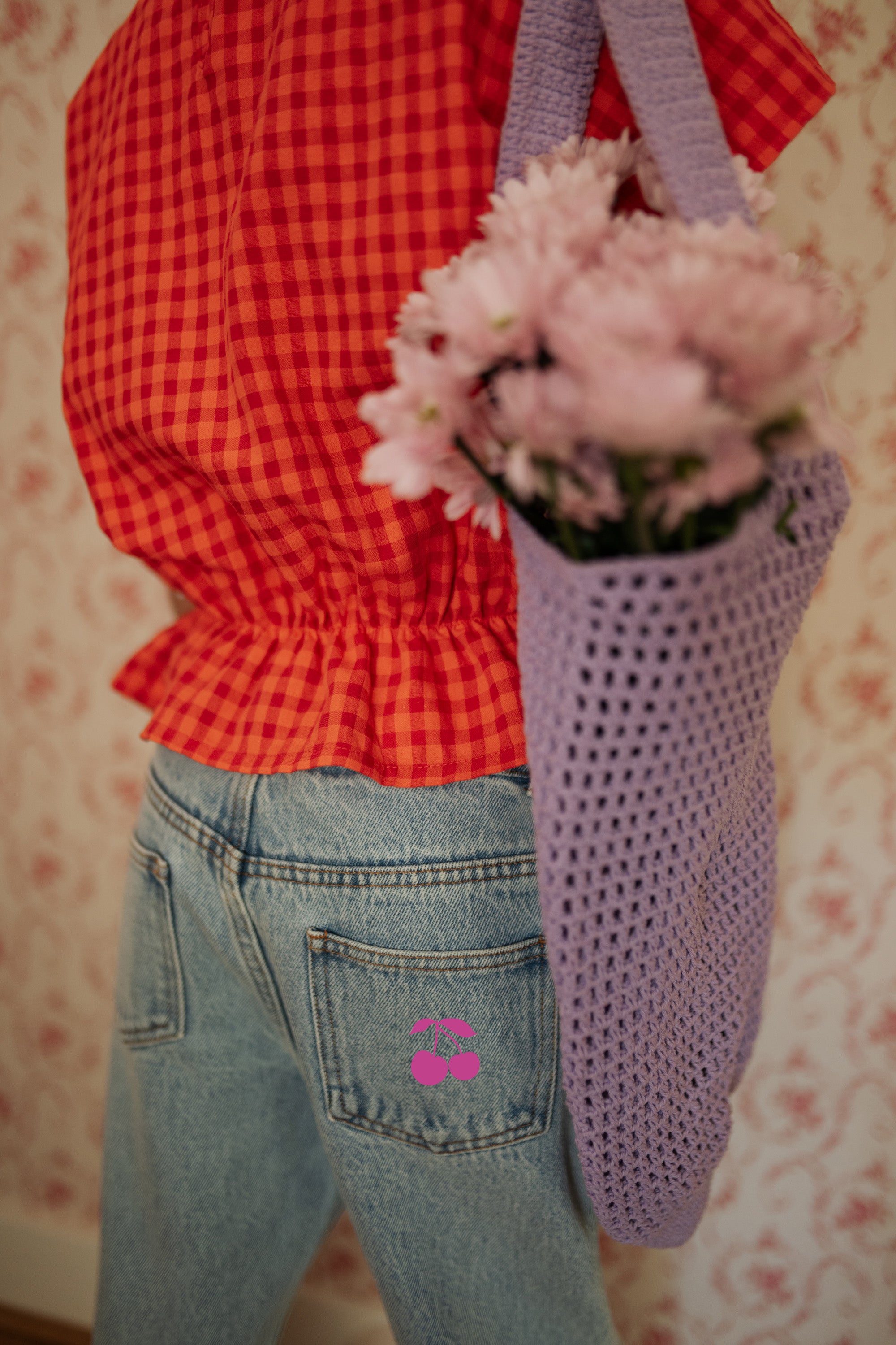 Blouse Elastic Waist | Check Red