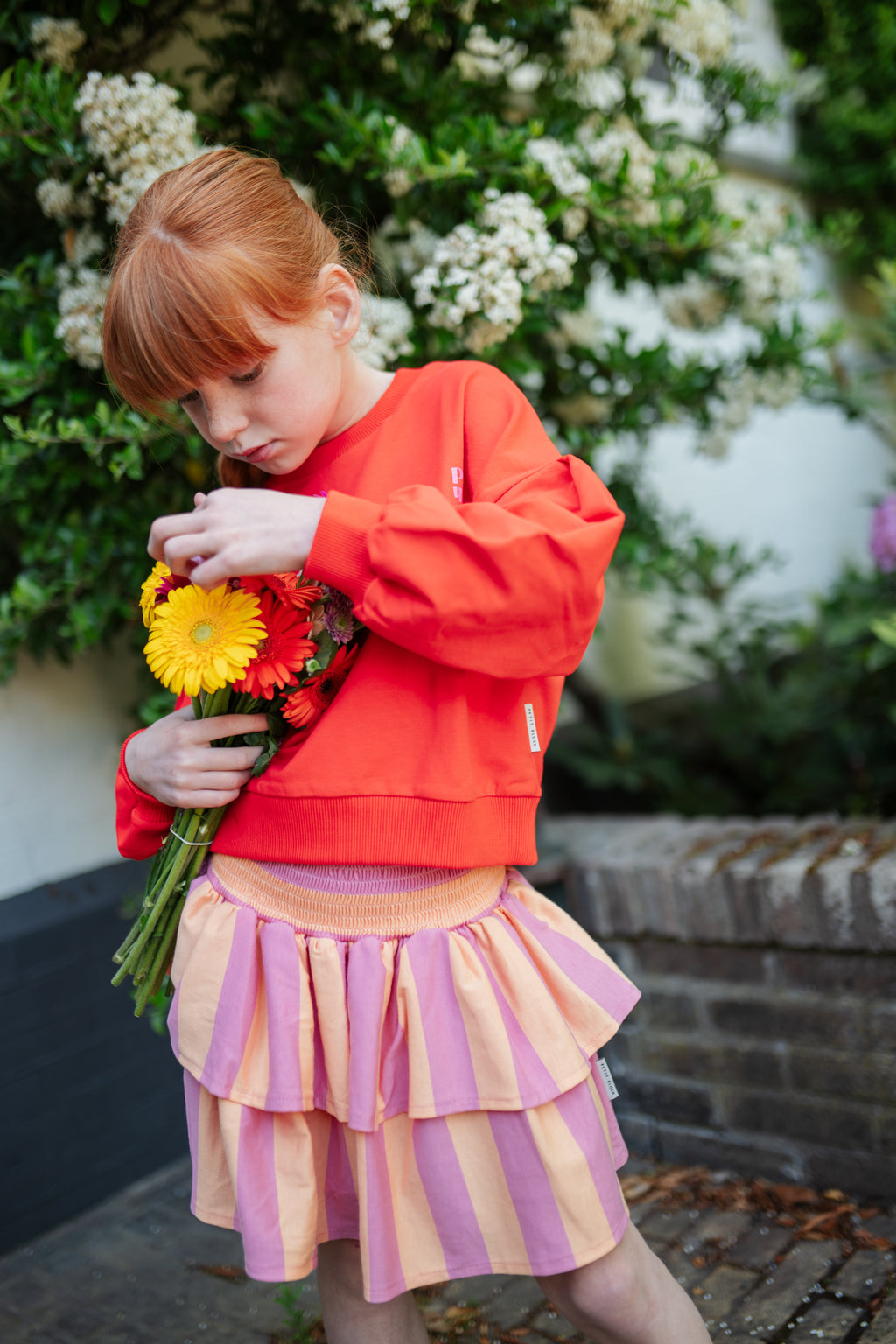 Stripe Smock Skirt | Cashmere Rose/Peach Cobbler