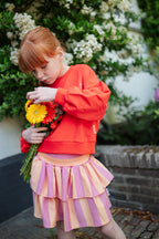 Stripe Smock Skirt | Cashmere Rose/Peach Cobbler