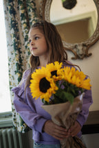 June Ruffle Sweater | Chalk Violet