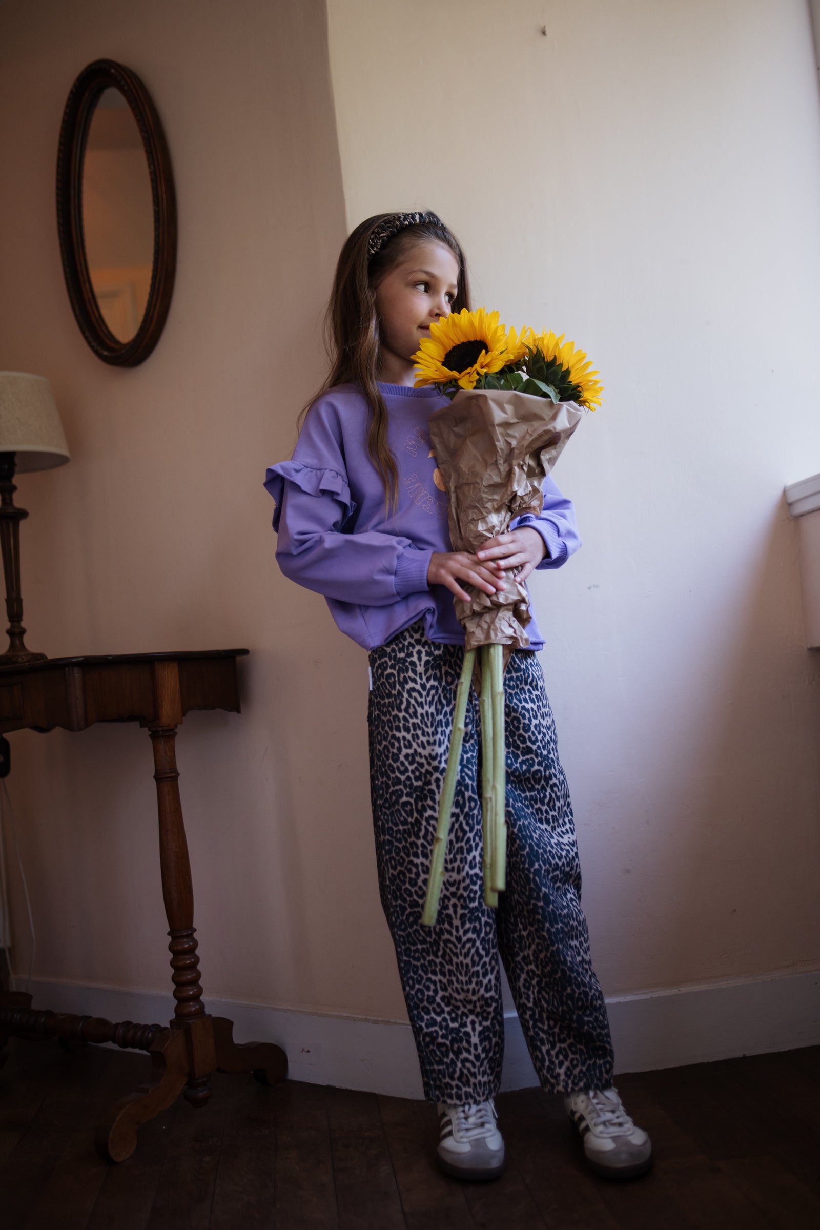 June Ruffle Sweater | Chalk Violet