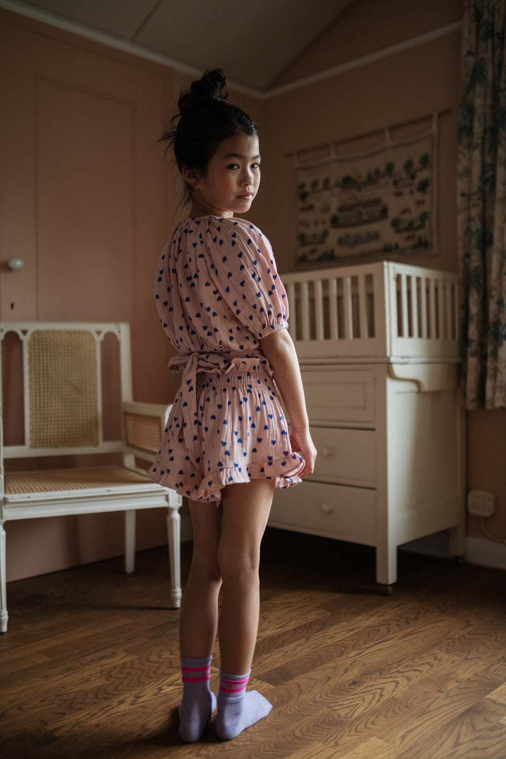 Smock Frill Short | Candy Hearts AOP